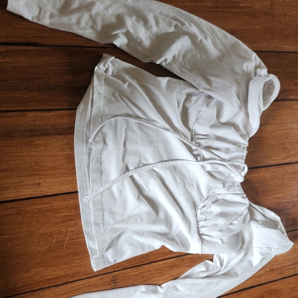 White Romantic Collar Crop Top